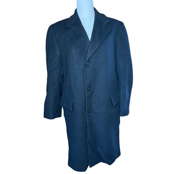VTG Amalgamated Clothing Union Made Gray Men’s Wool Houndstooth Overcoat Medium - Picture 1 of 9